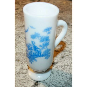 Vintage 1960s White AVON Milk Glass Demitasse Footed Cup Victorian Excellent Con